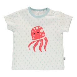T-shirty chłopięce z nadrukiem: Koszulka w kolorze błękitno-białym