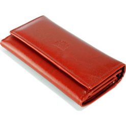 PERFEKT PLUS P/35 A bigiel czerwony, portfel damski. Czerwone portfele damskie Perfekt Plus, bez wzorów, ze skóry. Za 106,90 zł.