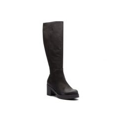 LASOCKI SM-251-529. Czarne kozaki damskie Lasocki, ze skóry, bez obcasa, bez zapięcia. Za 399,99 zł.