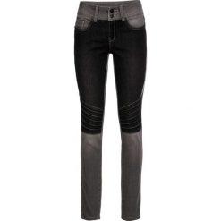Dżinsy SKINNY dwukolorowe, z ozdobnymi szwami bonprix jasnoszary denim -czarny "stone". Szare jeansy damskie bonprix, bez wzorów, z jeansu. Za 149,99 zł.