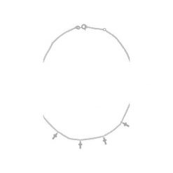 Srebrny naszyjnik choker z krzyżykami. Szare naszyjniki damskie marki Atdiament, srebrne. Za 129,00 zł.