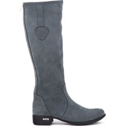 Kozaki - skóra naturalna - model 160 - kolor stalowy. Szare kozaki damskie Zapato, na co dzień, na zimę, z jeansu, eleganckie, przed kolano, na niskim obcasie, na płaskiej podeszwie, bez zapięcia. Za 499,00 zł.
