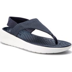 Sandały CROCS - Literide Mesh Flip W 205477 Navy/White. Niebieskie klapki damskie Crocs, bez wzorów, z tworzywa sztucznego, bez obcasa. W wyprzedaży za 169,00 zł.