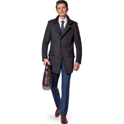 Płaszcz Szary Andro. Szare płaszcze męskie LANCERTO, na zimę, m, bez wzorów, z bawełny, eleganckie, bez kaptura. W wyprzedaży za 639,90 zł.