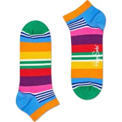 Happy Socks - Stopki Multi Stripe. Różowe skarpetki damskie marki Happy Socks, z bawełny. Za 29,90 zł.