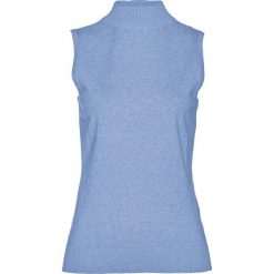 Kamizelka z golfem bonprix perłowy niebieski. Niebieskie kamizelki damskie bonprix, bez wzorów, bez kaptura. Za 32,99 zł.