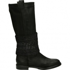 Kozaki - 10549 CRO NER. Czarne buty zimowe damskie Venezia, ze skóry. Za 399,00 zł.