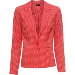 Żakiet bonprix czerwono-biały w kratę. Czerwone żakiety damskie bonprix, bez wzorów. Za 64,99 zł.