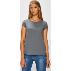 Roxy - Top. Szare topy damskie marki Roxy, s, z bawełny, z okrągłym kołnierzem. W wyprzedaży za 79,90 zł.