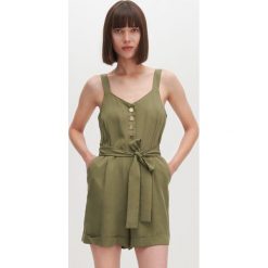 Kombinezon z Tencelu™ - Khaki. Brązowe kombinezony damskie Reserved, s, bez wzorów, bez kołnierzyka, bez rękawów. Za 89,99 zł.
