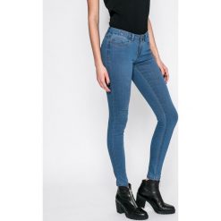 Noisy May - Jeansy Eve. Niebieskie jeansy damskie skinny marki Noisy May, s, z elastanu, z obniżonym stanem. W wyprzedaży za 99,90 zł.