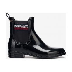 Tommy Hilfiger Corporate Elastic Kalosze Czarny. Czarne kalosze damskie TOMMY HILFIGER, bez wzorów, z materiału. Za 378,95 zł.