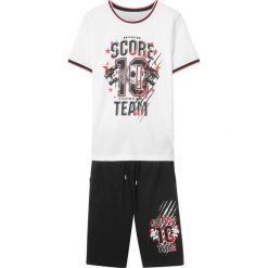 T-shirt + spodnie (2 części) bonprix biało-czarny. Białe t-shirty chłopięce bonprix, bez wzorów, bez rękawów. Za 42,99 zł.