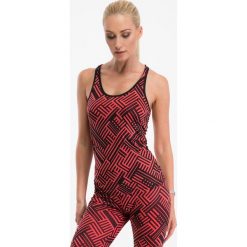 Czarno-koralowy sportowy top T100. Pomarańczowe topy damskie Fasardi, s, bez wzorów, bez kołnierzyka. Za 39,00 zł.