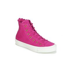 Buty Converse CHUCK TAYLOR ALL STAR FRILLY THRILLS SUEDE HI. Różowe trampki i tenisówki damskie marki Converse, bez wzorów, bez zapięcia. Za 379,00 zł.