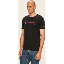 Columbia - T-shirt. Białe t-shirty męskie Columbia, s, z nadrukiem, z bawełny, z okrągłym kołnierzem. Za 99,90 zł.