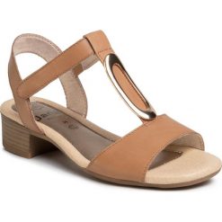 Sandały JANA - 8-28322-24 Beige 400. Brązowe klapki damskie Jana, bez wzorów, ze skóry ekologicznej, bez obcasa, na obcasie. Za 199,00 zł.
