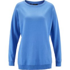 Swetry klasyczne damskie: Sweter z rękawami typu nietoperz bonprix średni niebieski