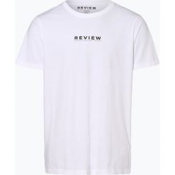 Review - T-shirt męski, biały. Białe t-shirty męskie Review, m, z aplikacjami, bez kołnierzyka. Za 59,95 zł.