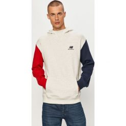 New Balance - Bluza. Białe bluzy męskie New Balance, s, z aplikacjami, z elastanu, z kapturem, bez rękawów, z kapturem. Za 299,90 zł.