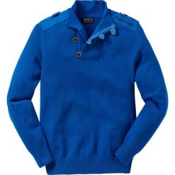 Swetry klasyczne męskie: Sweter „Slim fit” bonprix lazurowy