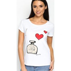 Bluzki damskie: Biały T-shirt Fashion Fragrance