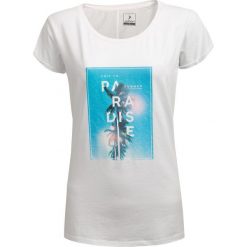 T-shirt damski TSD636 - biały - Outhorn. Białe koszulki damskie Outhorn, na imprezę, bez wzorów, bez kołnierzyka, bez rękawów. W wyprzedaży za 19,99 zł.