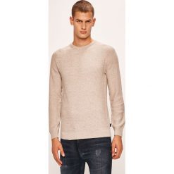 Jack & Jones - Sweter. Szare swetry męskie Jack & Jones, s, bez wzorów, z bawełny, z okrągłym kołnierzem, bez kaptura. W wyprzedaży za 119,90 zł.