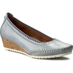 Półbuty JANA - 8-22305-28 Denim 802. Szare półbuty damskie Jana, na co dzień, bez wzorów, ze skóry, bez obcasa, na koturnie, bez zapięcia. W wyprzedaży za 209,00 zł.
