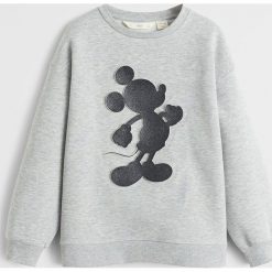 Mango Kids - Bluza dziecięca Grey 110-164 cm. Szare bluzy dziewczęce z aplikacjami, z bawełny. Za 89,90 zł.