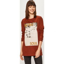 Jacqueline de Yong - Bluza. Pomarańczowe bluzy damskie Jacqueline de Yong, s, z nadrukiem, z bawełny, bez rękawów, bez kaptura. W wyprzedaży za 49,90 zł.