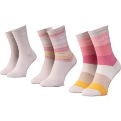 Zestaw 3 par wysokich skarpet damskich QUAZI - QZ-SOCKS-65-04-WOMAN-005 005. Brązowe skarpetki damskie QUAZI, bez wzorów, z elastanu. Za 39,00 zł.