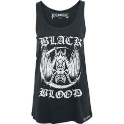 Black Blood Moon Bat Top damski czarny. Czarne bluzki nietoperze marki Black Blood, l, z nadrukiem, z jersey, z dekoltem w łódkę. Za 79,90 zł.