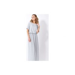 SUKIENKA LONGIN MAXI SZARA. Szare długie sukienki marki Meleksima, l, z materiału, z długim rękawem, oversize. Za 135,20 zł.
