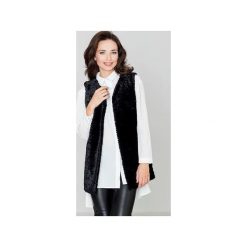 Kamizelka K308 Czarny. Czarne kamizelki damskie KATRUS, l, bez wzorów, z futra, eleganckie, bez kaptura. Za 189,00 zł.