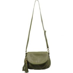 Torebki klasyczne damskie: Skórzana torebka „Sybilla” w kolorze khaki – 21 x 17 x 4 cm