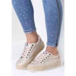 Różowe Creepersy Hot Diamond. Różowe półbuty damskie vices, z aplikacjami, ze skóry, bez obcasa, na platformie, na sznurówki. Za 59,99 zł.