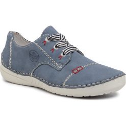 Półbuty RIEKER - 52520-14 Blau. Niebieskie półbuty damskie Rieker. Za 239,99 zł.