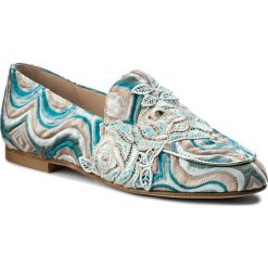 Mokasyny damskie: Lordsy HEGO’S MILANO – 1019 Onda Azzurro/Ricamo