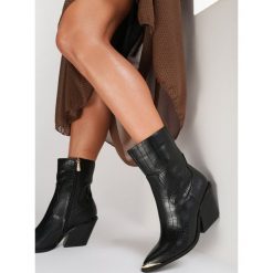 Czarne Botki Coraelena. Czarne botki damskie Renee, bez obcasa, na obcasie, bez zapięcia. Za 159,99 zł.