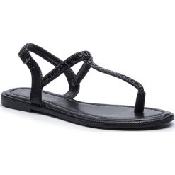 Sandały BASSANO - WP01-0611 Black. Czarne klapki damskie Bassano, z aplikacjami, ze skóry ekologicznej, bez obcasa, na obcasie. Za 59,99 zł.
