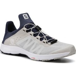 Trekkingi SALOMON - Amphib Bold 406817 29 V0 Vapor Blue/Navy Blazer/White. Szare trapery męskie Salomon, ze skóry ekologicznej, bez zapięcia. W wyprzedaży za 299,00 zł.