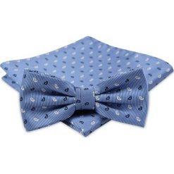 Modna Mucha Męska - Alties - Niebieska ze Wzorem MUALTS0218. Niebieskie muszki męskie Alties, na imprezę, w paski, eleganckie. Za 40,00 zł.