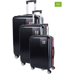 Walizki (3 szt.) "Chambord" w kolorze czarnym. Czarne walizki Compagnie du bagage, Rodier, bez wzorów, z materiału. W wyprzedaży za 429,95 zł.