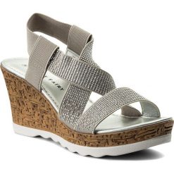 Sandały JENNY FAIRY - W17SS576-9 Srebrny. Szare klapki damskie Jenny Fairy, bez wzorów, ze skóry ekologicznej, bez obcasa, na obcasie. Za 79,99 zł.