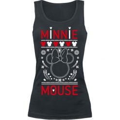 Myszka Miki i Minnie Folk Top damski czarny. Czarne topy damskie Myszka Miki i Minnie, xl, z nadrukiem, z okrągłym kołnierzem. Za 42,90 zł.