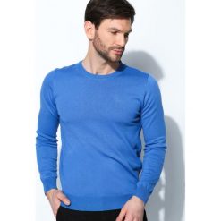 Swetry klasyczne męskie: Niebieski Sweter Basis