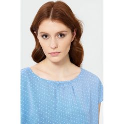 Elegancka bluzka. Szare bluzki damskie Greenpoint, bez wzorów, z bawełny, eleganckie, bez kołnierzyka, bez rękawów. Za 49,99 zł.