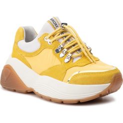 Sneakersy BRONX - 66255-CP Light Yellow 52. Żółte półbuty damskie Bronx, ze skóry. W wyprzedaży za 299,00 zł.