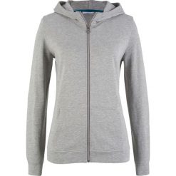 Bluza rozpinana bonprix jasnoszary melanż. Szare bluzy damskie bonprix, bez wzorów, bez rękawów, bez kaptura. Za 59,99 zł.